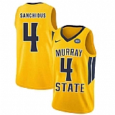 Murray State Racers 4 Brion Sanchious Yellow College Basketball Jersey Dzhi,baseball caps,new era cap wholesale,wholesale hats
